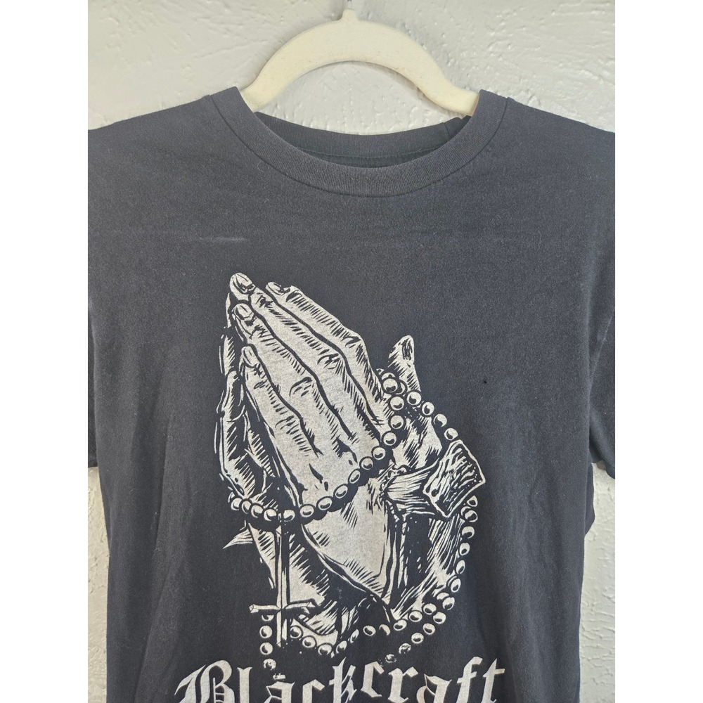 Blackcraft Cult Praying Hands Graphic T Shirt XS Black Cotton Goth Punk Edgy Top - Picture 5 of 8
